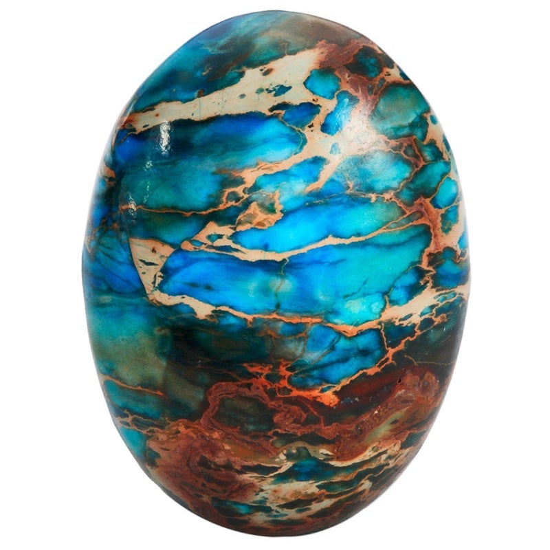 rockcloud 18x25mm Oval Cabochon Flatback Semi-precious Stones Sea Sediment Jasper for Jewelry Making Pack of 5 - Image 1